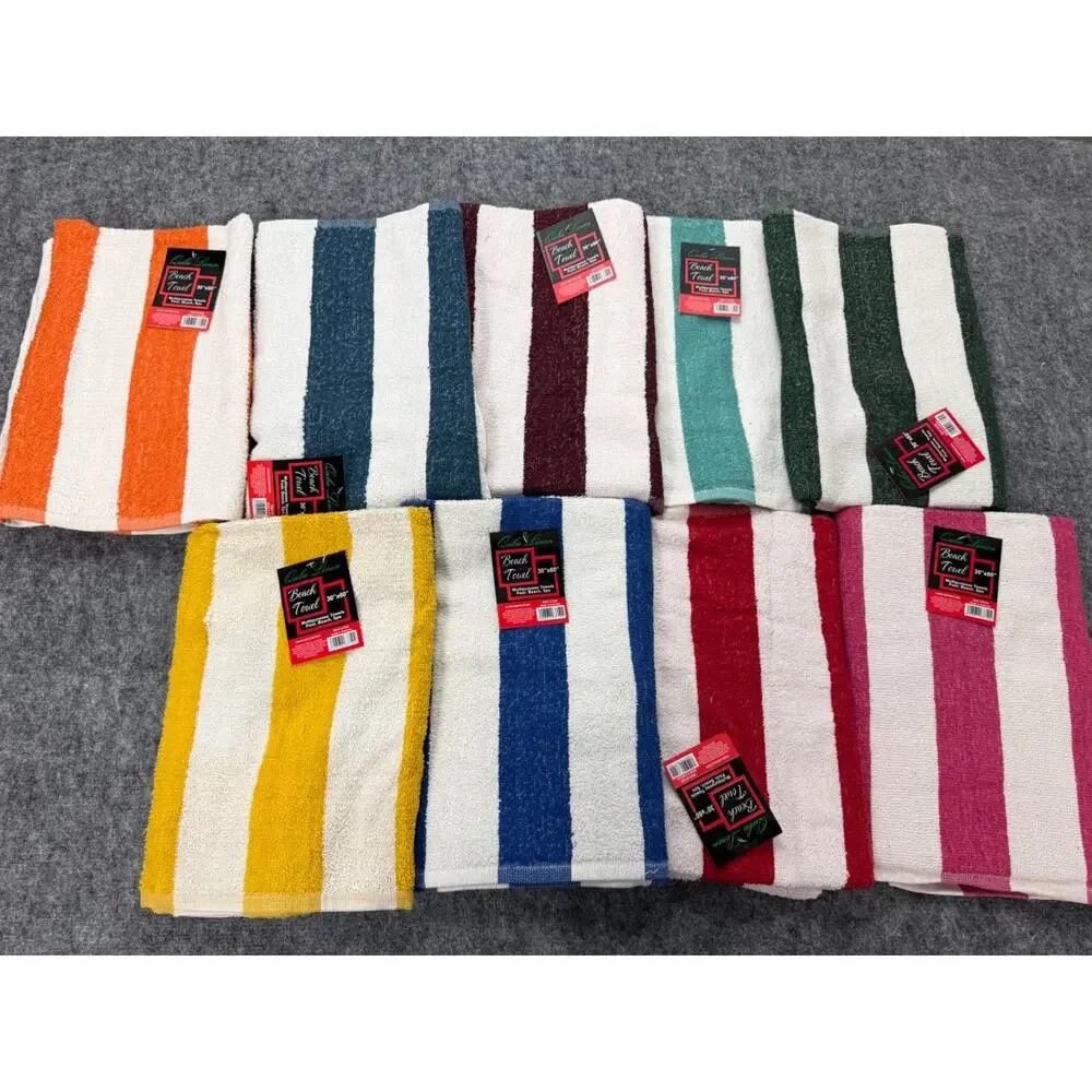 Quba Linen Beach Towel 30x60 Pool Spa Bath Pick Color Striped Sauna Lounge